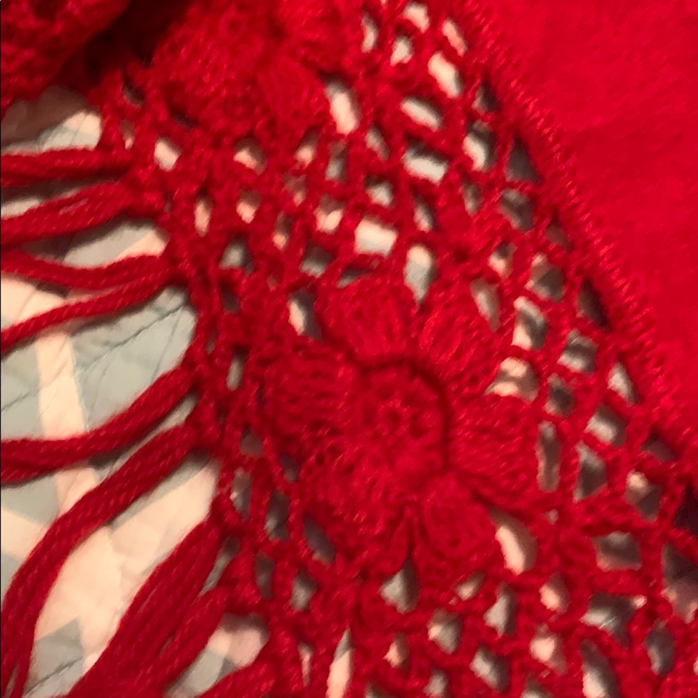 Red Peruvian Link Alpaca Shawl View 4